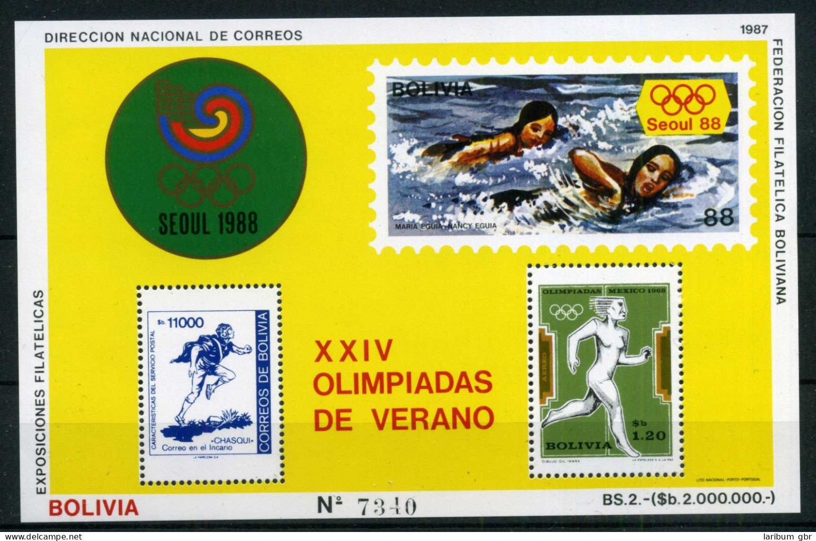 Bolivien Block 166 Postfrisch Olympiade 1988 #JJ401 - Bolivia