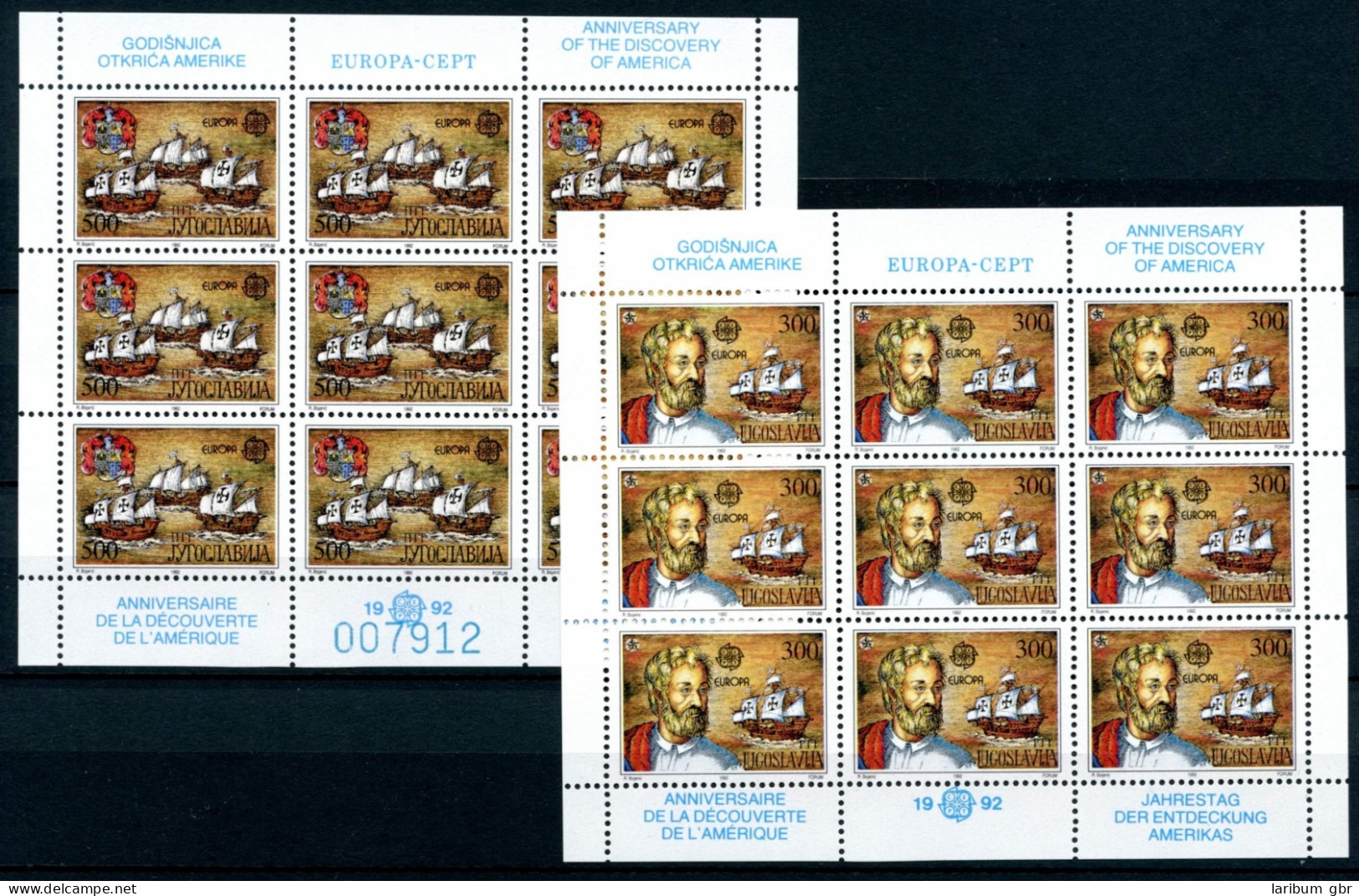 Jugoslawien Kleinbögen 2534-2535 Postfrisch Cept 1992 #IF571 - Altri & Non Classificati