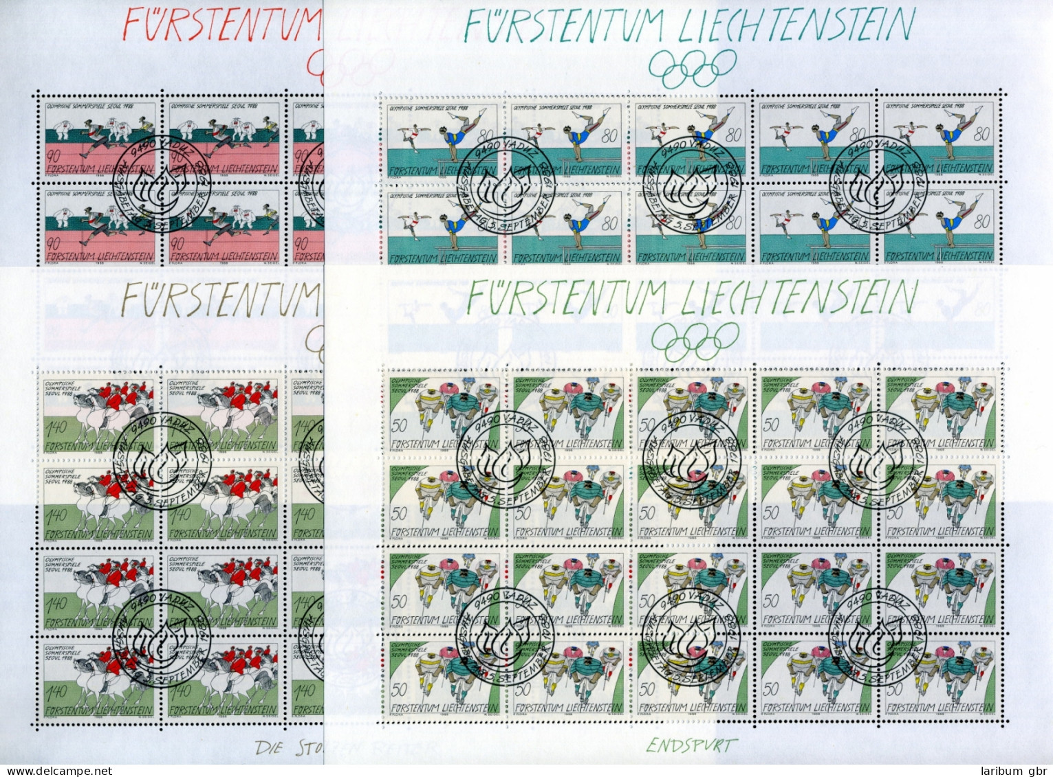 Liechtenstein Kleinbögen 947-950 Gestempelt Olympiade 1988 #JG419 - Sonstige & Ohne Zuordnung