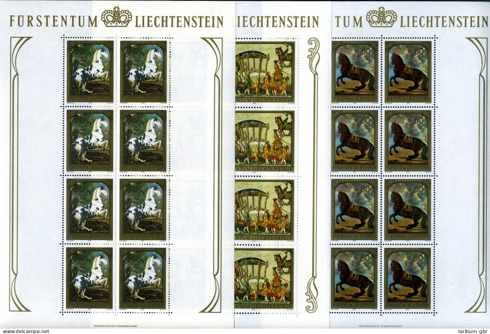 Liechtenstein Kleinbögen 717-719 Postfrisch Pferde #JD381 - Andere & Zonder Classificatie