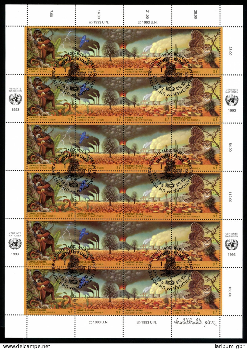 UNO Wien ZD-Bogen 156-159 Klimaveränderung Ersttagssonderstempel #IV344 - Andere & Zonder Classificatie