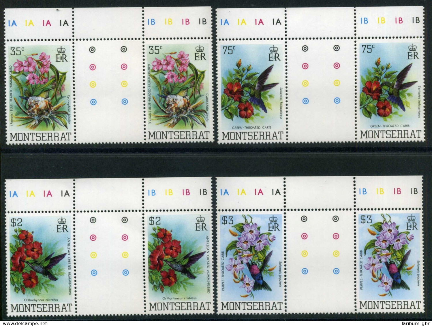 Montserrat Zwischensteg Und Oberrand 507-510 Postfrisch Vögel #JD214 - Anguilla (1968-...)