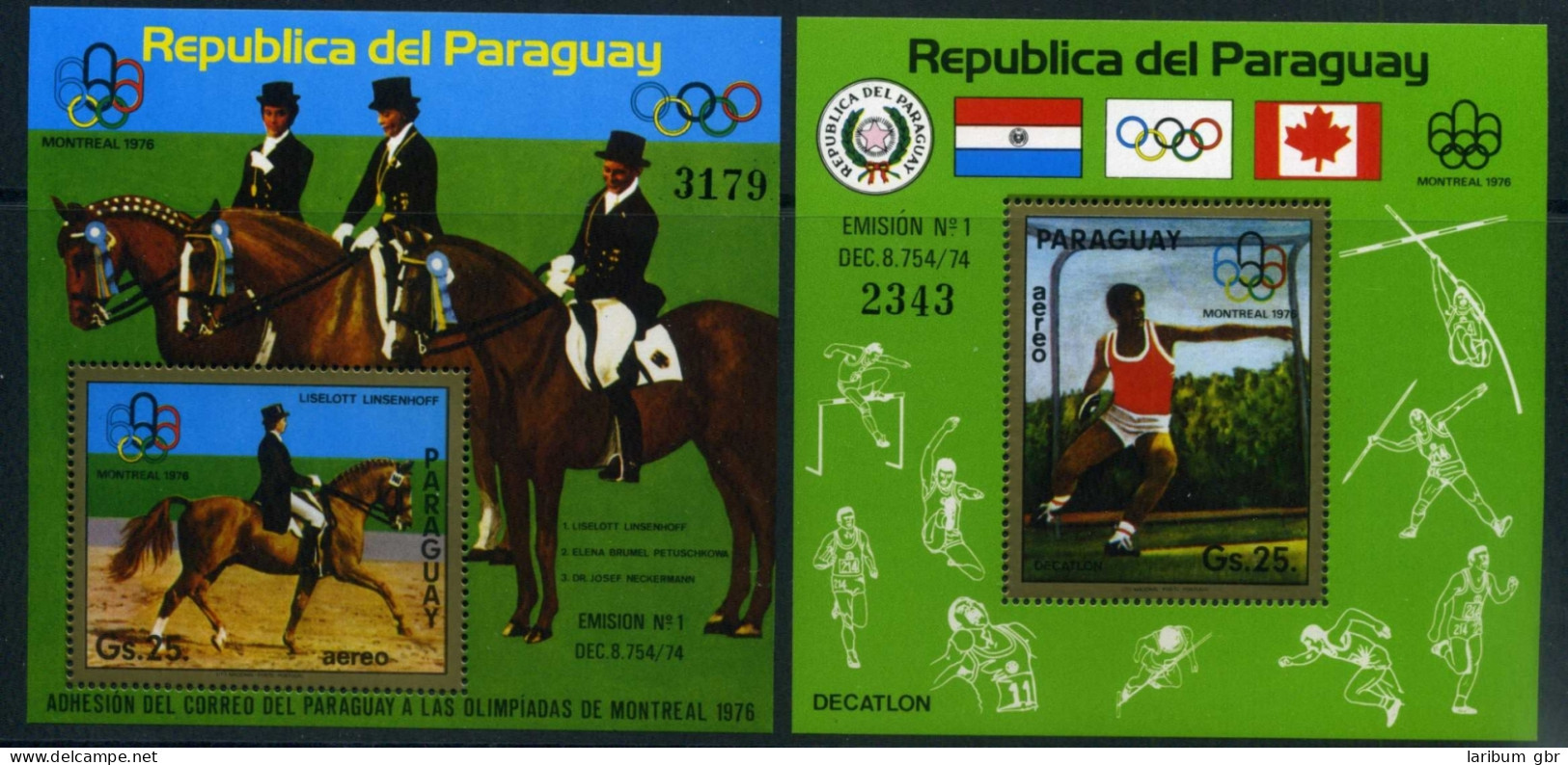 Paraguay Block 254-55 Postfrisch Olympiade 1976 #JG795 - Paraguay