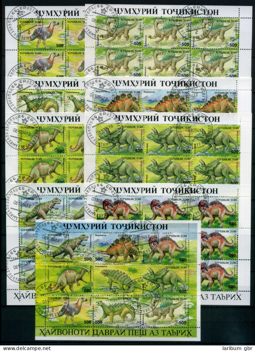Tadschikistan KB 50-57+ Zd-Bogen Gestempelt Dinosaurier #IF059 - Tajikistan
