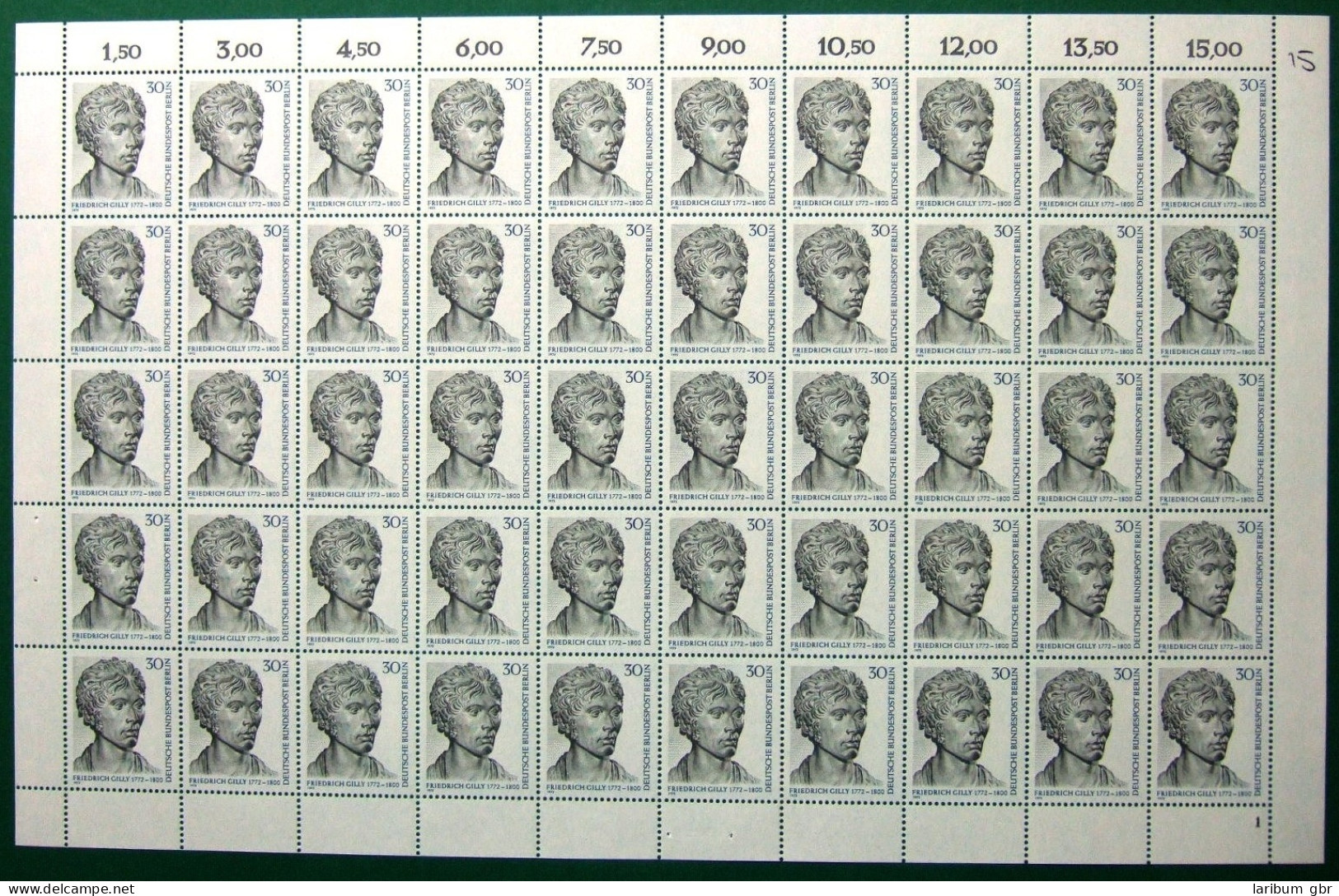 Berlin 50er Bogen 422 Postfrisch Formnummer 1 #JZ011 - Altri & Non Classificati