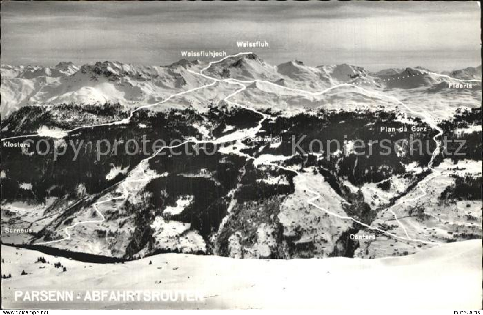 12586006 Parsenn Skipistenplan Parsennfurgga - Sonstige & Ohne Zuordnung