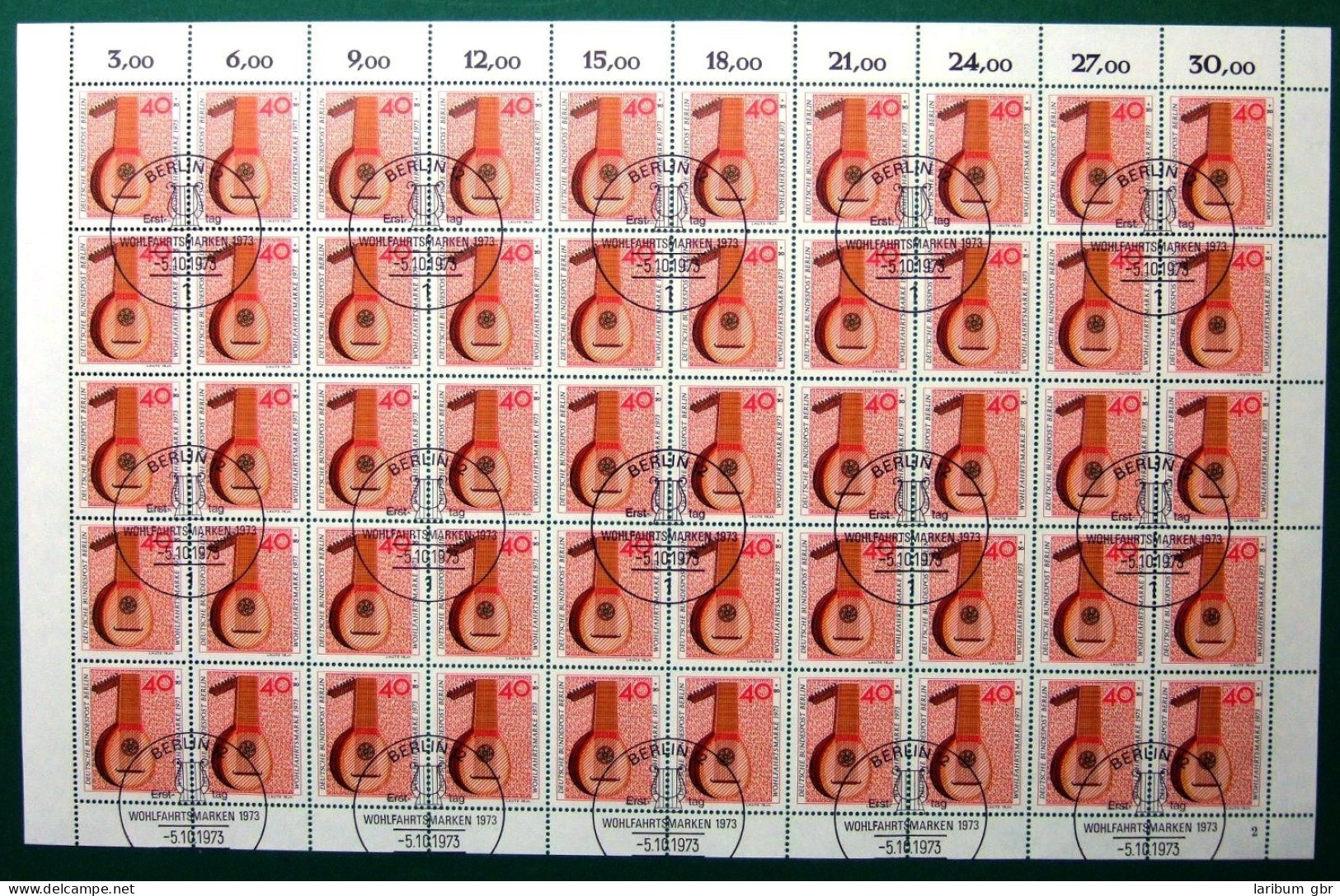 Berlin 50er Bogen 461 Formnummer 2 Ersttagssonderstempel #JY560 - Altri & Non Classificati