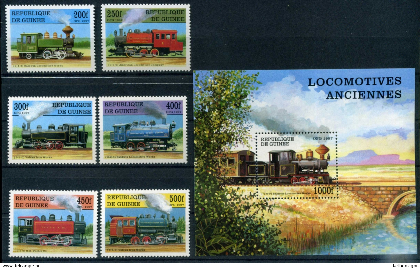 Guinea 1659-1664 + Bl 512 Postfrisch Eisenbahn #IU734 - Guinea (1958-...)