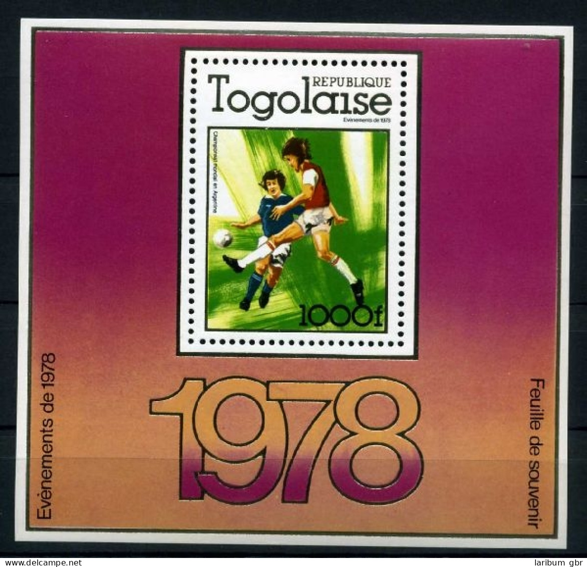 Togo Block 128 A Postfrisch Fußball #GE493 - Togo (1960-...)