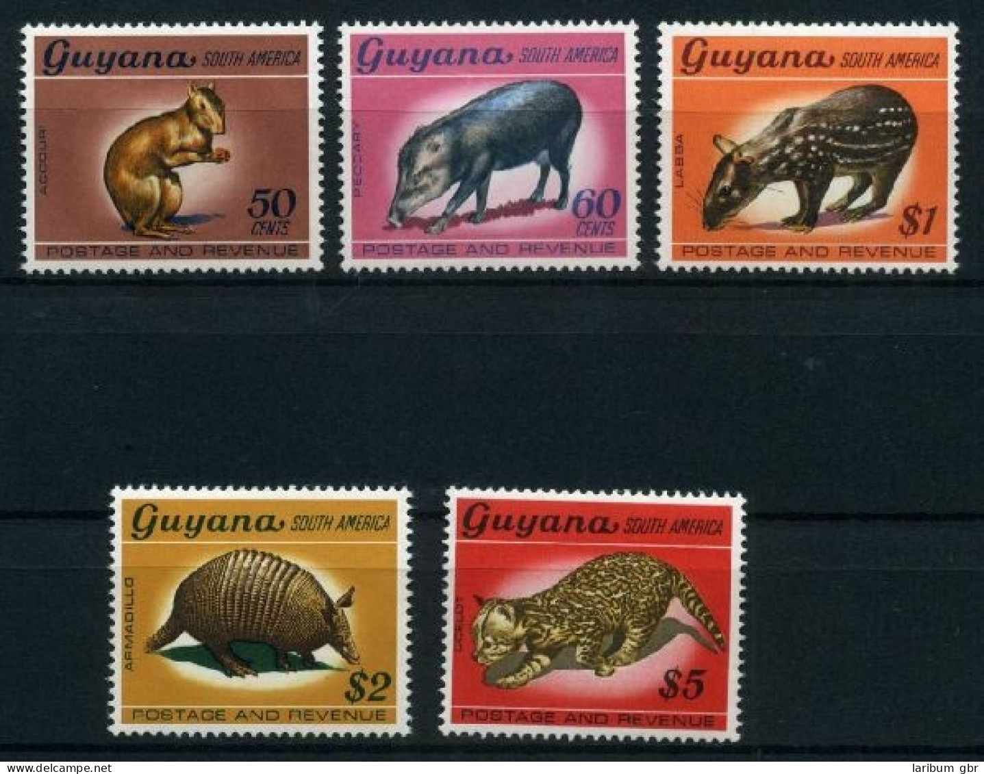 Guyana 311-315 Postfrisch Wildtiere #IN574 - Guyane (1966-...)