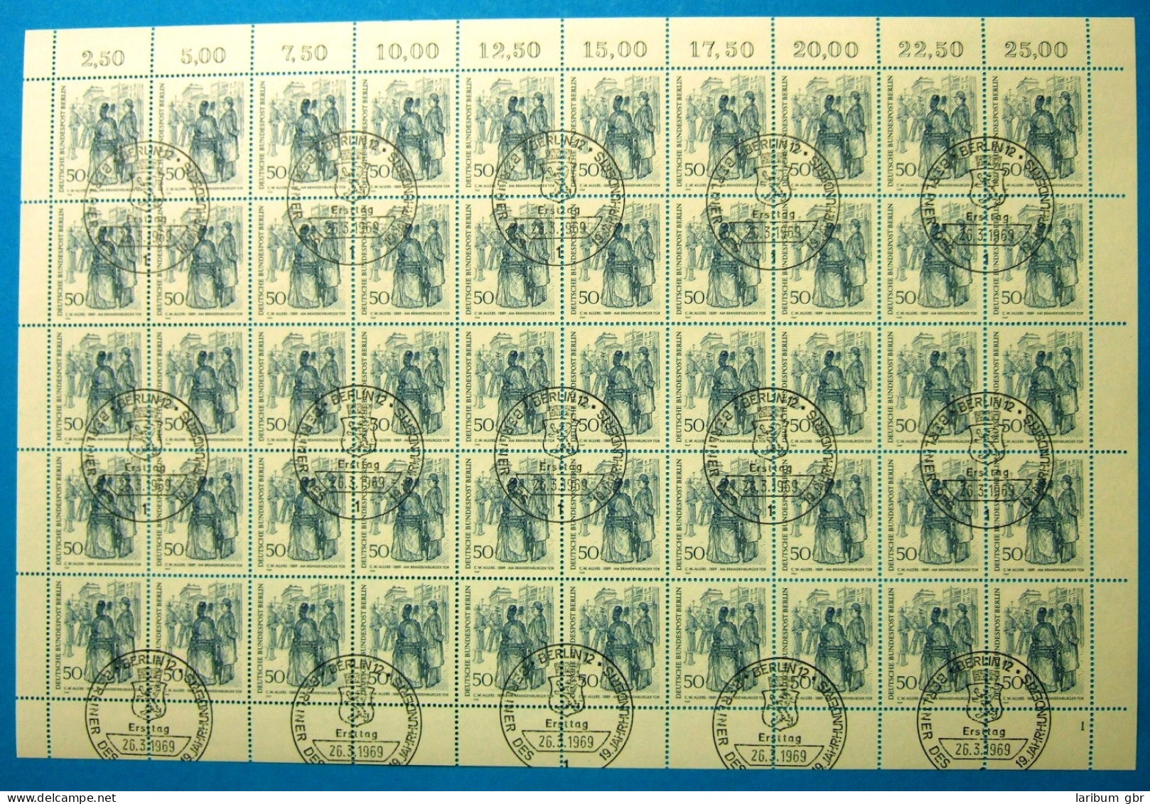 Berlin 50er Bogen 337 Formnummer 1 Ersttagssonderstempel #JZ052 - Altri & Non Classificati