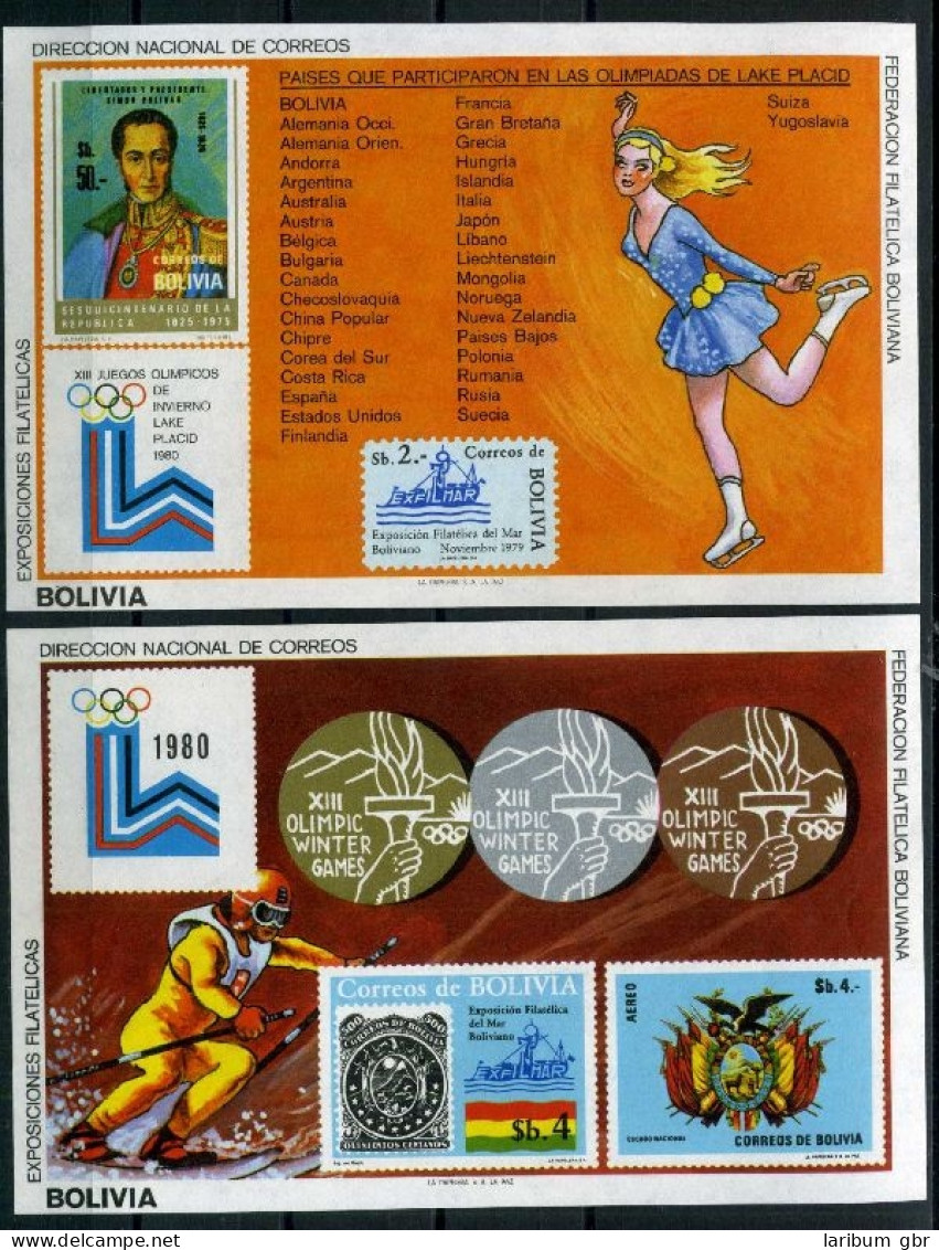 Bolivien Block 102-03 Postfrisch Olympiade 1980 #JG695 - Bolivie