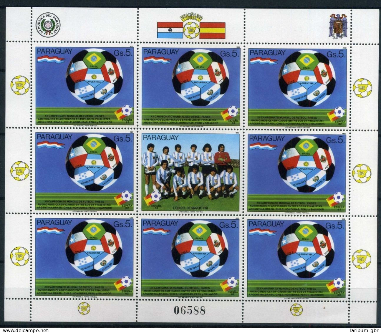 Paraguay 3534 Postfrisch Als Kleinbogen Fußball #GE718 - Paraguay