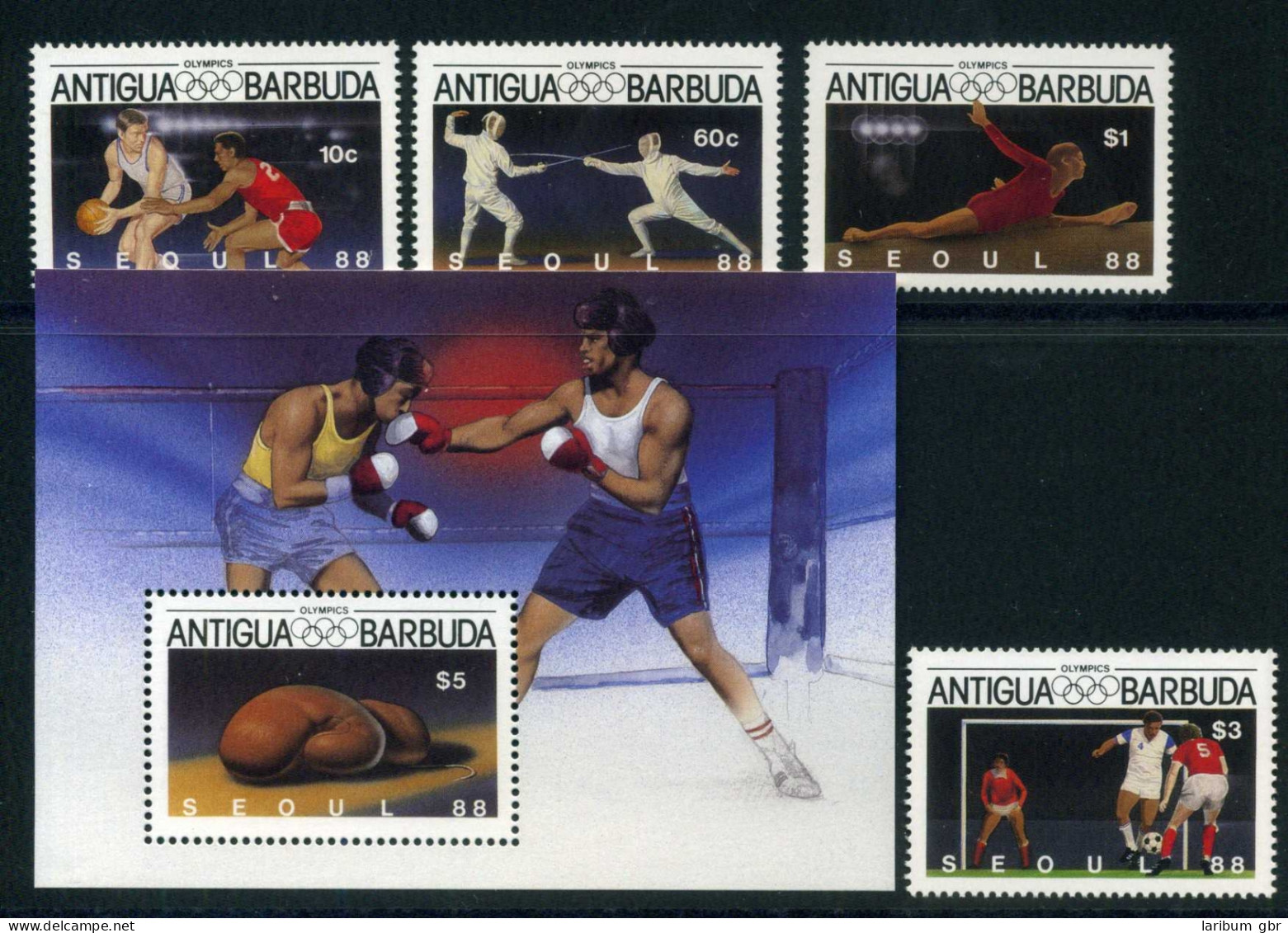 Antigua Und Barbuda 1020-1023 + Bl 125 Postfrisch Olympia #JG718 - Antigua And Barbuda (1981-...)