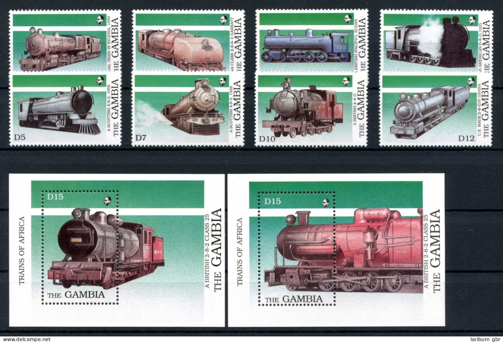 Gambia Block 67-68 + 873-880 Postfrisch Eisenbahn #IU800 - Gambie (1965-...)