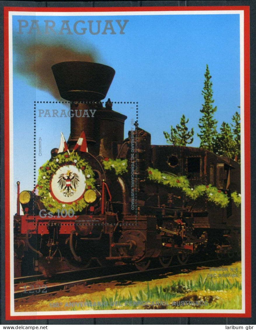 Paraguay Block 447 Postfrisch Eisenbahn Lokomotive #IU745 - Paraguay