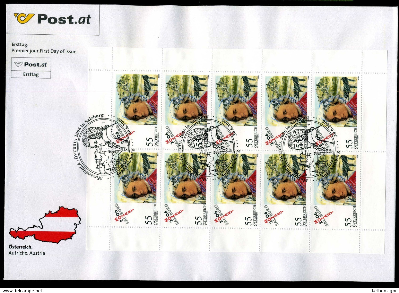 Österreich Kleinbogen 2603 SST Salzburg, Ersttagesbrief/FDC #IY084 - Altri & Non Classificati