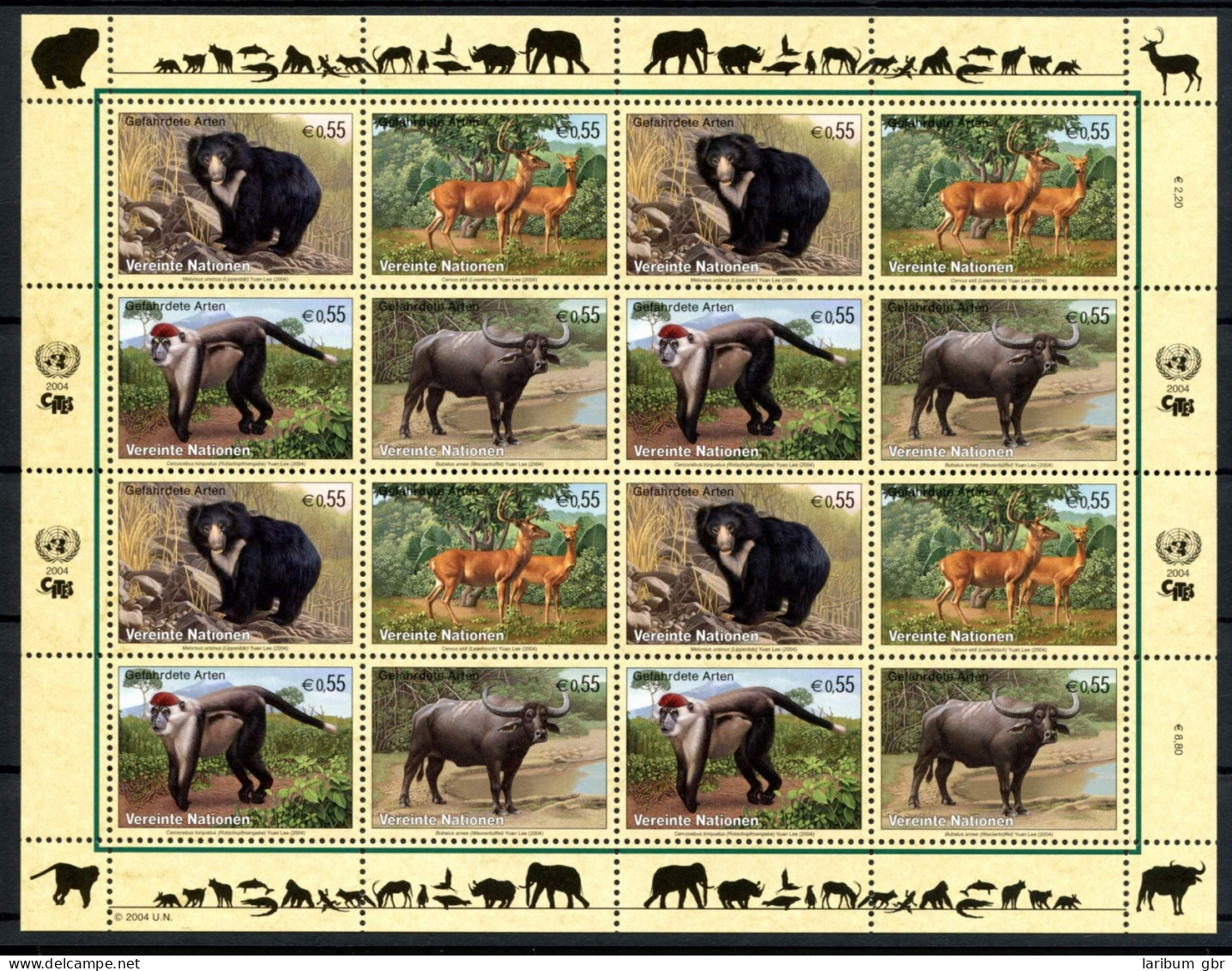 UNO Wien ZD-Bogen 406-409 Postfrisch Gefährdete Tierarten #ID387 - Other & Unclassified