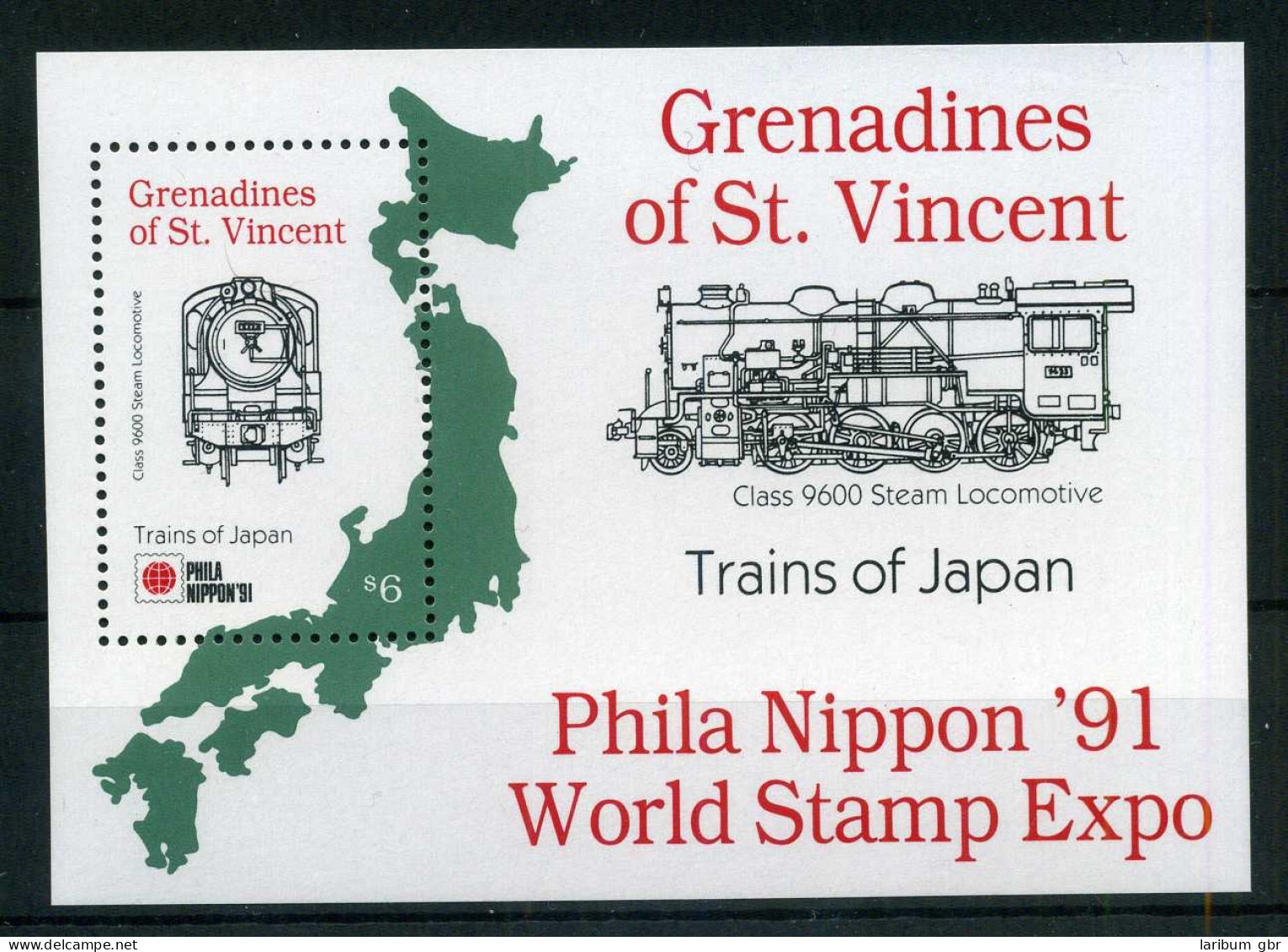 St. Vincent Grenadinen Block 76 Postfrisch Lokomotive #IU791 - St.Vincent & Grenadines