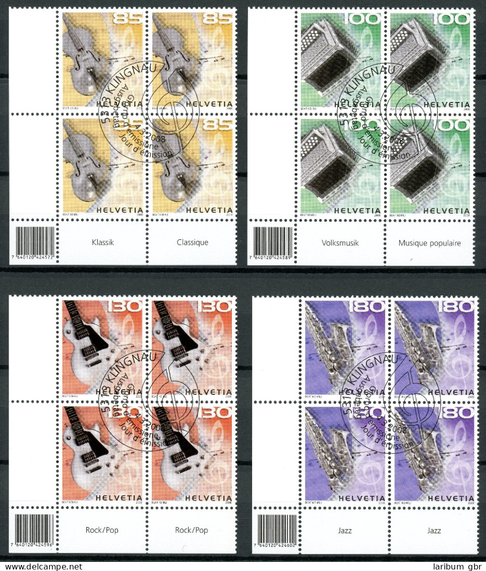 Schweiz 4er Blöcke 2051-2054 Musik Ersttagssonderstempel #HD271 - Altri & Non Classificati