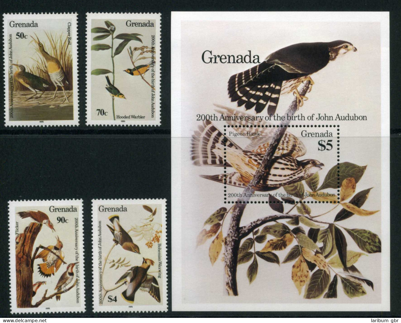 Grenada 1343-1346 + Bl 136 Postfrisch Vögel #JC570 - Grenada (1974-...)