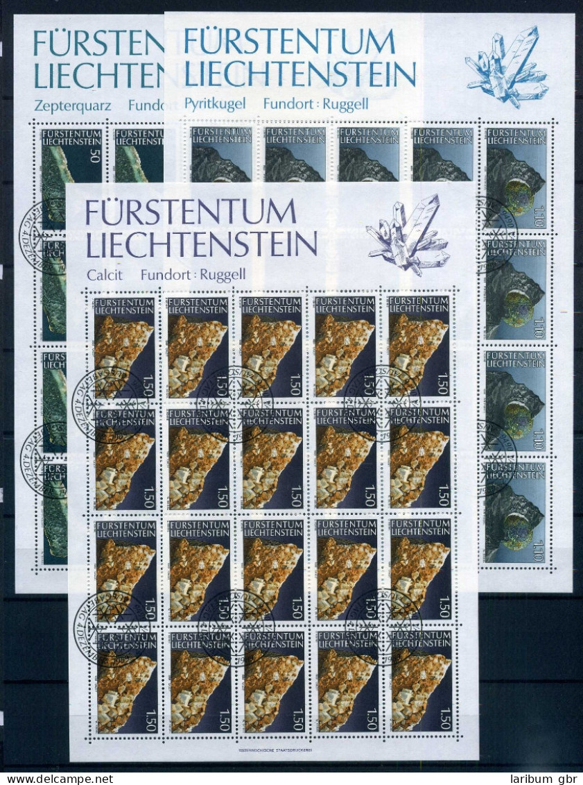 Liechtenstein Kleinbogen 981-983 Mineralien Ersttagssonderstempel #JG427 - Altri & Non Classificati