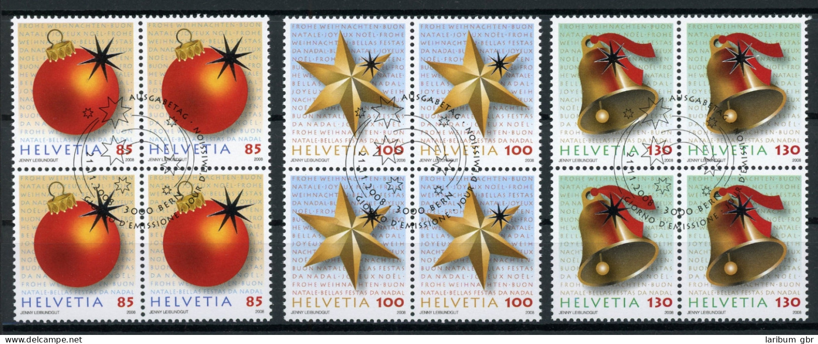 Schweiz 4er Blöcke 2079-2081 Ersttagssonderstempel #HD270 - Andere & Zonder Classificatie