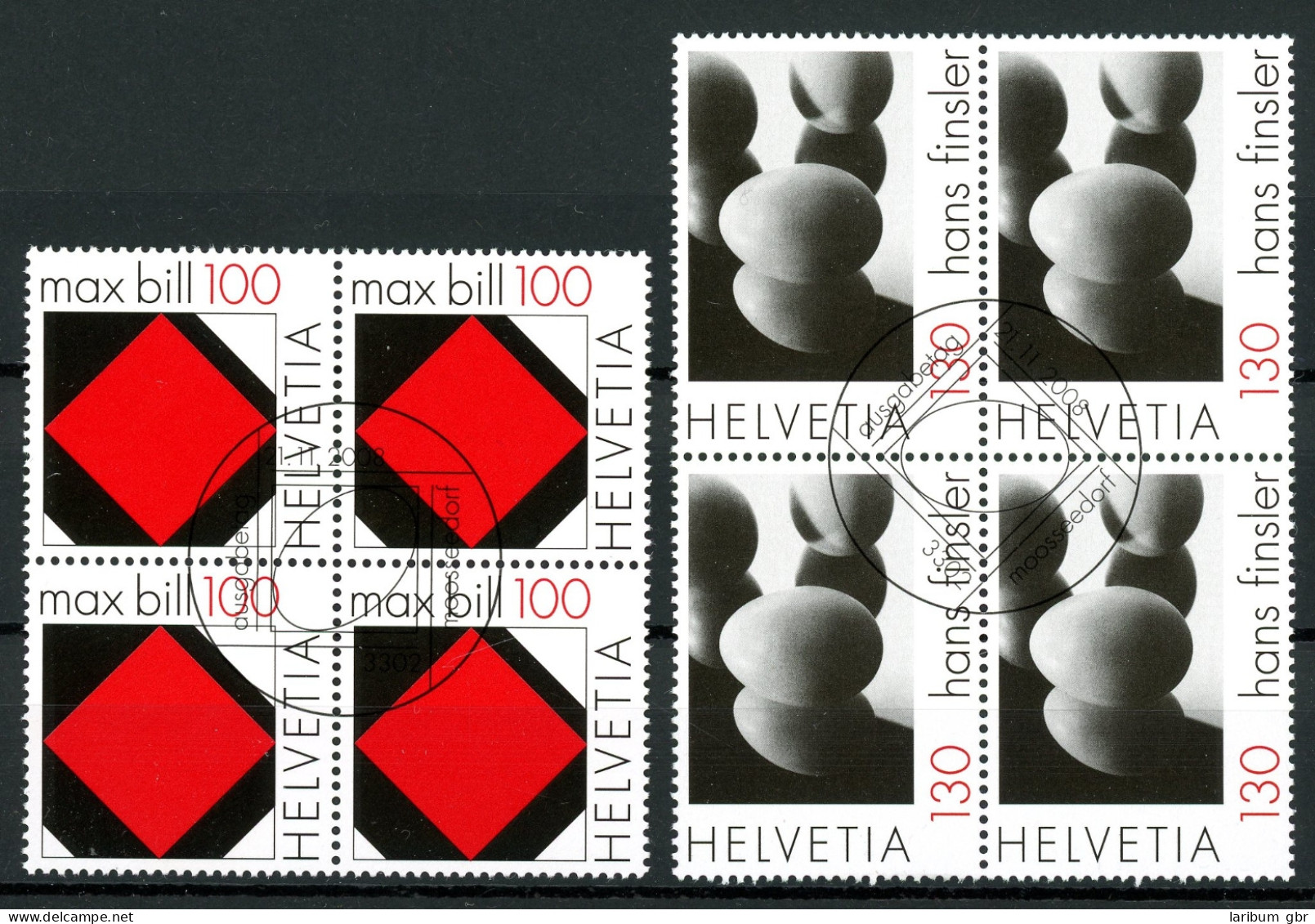 Schweiz 4er Blöcke 2086-2087 Kunst Ersttagssonderstempel #HD272 - Sonstige & Ohne Zuordnung