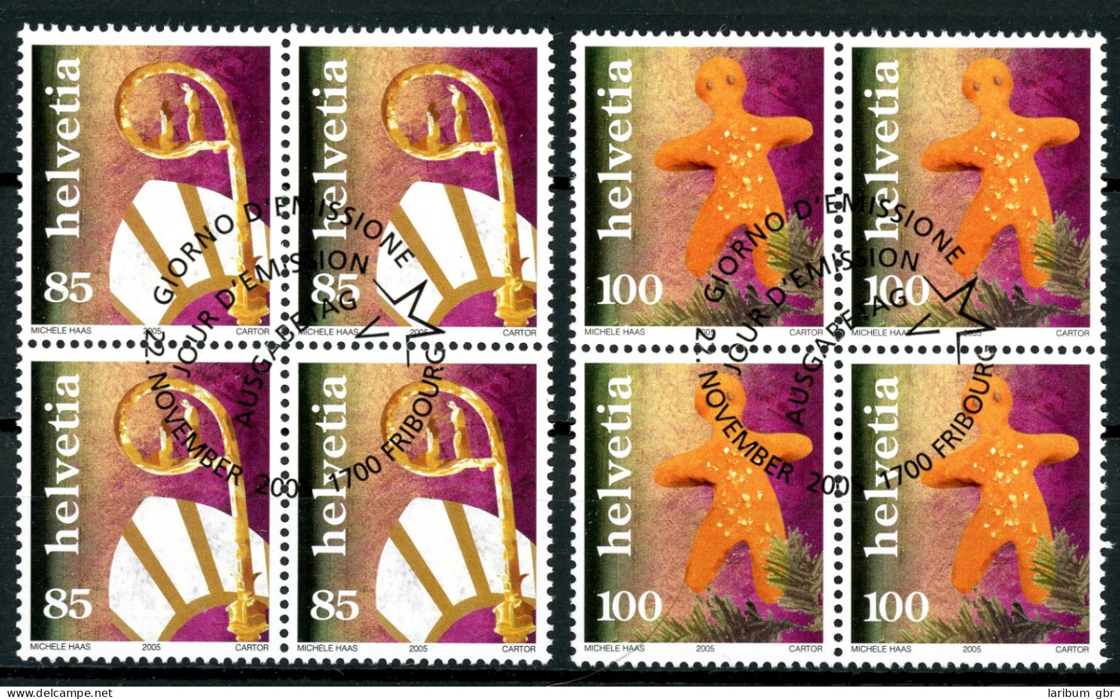 Schweiz 4er Blöcke 1947-1948 Weihnachten Ersttagssonderstempel #IJ095 - Altri & Non Classificati