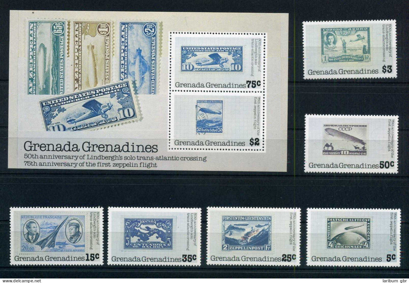 Grenada/ Grenadinen 267-272 + Block 33 Postfrisch Zeppelin #GO538 - Anguilla (1968-...)