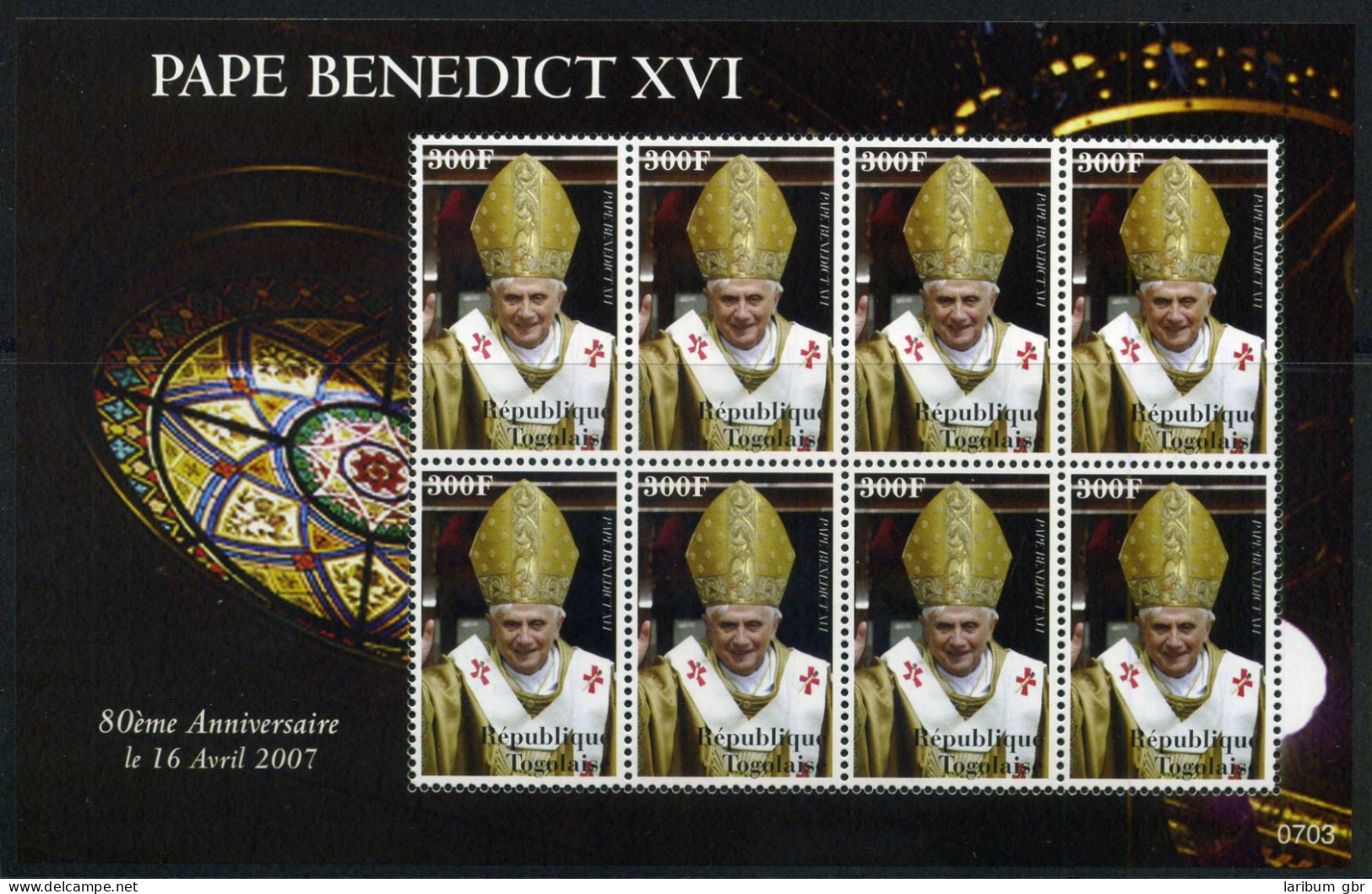 Togo Kleinbogen 3369 Postfrisch Papst #JS577 - Togo (1960-...)