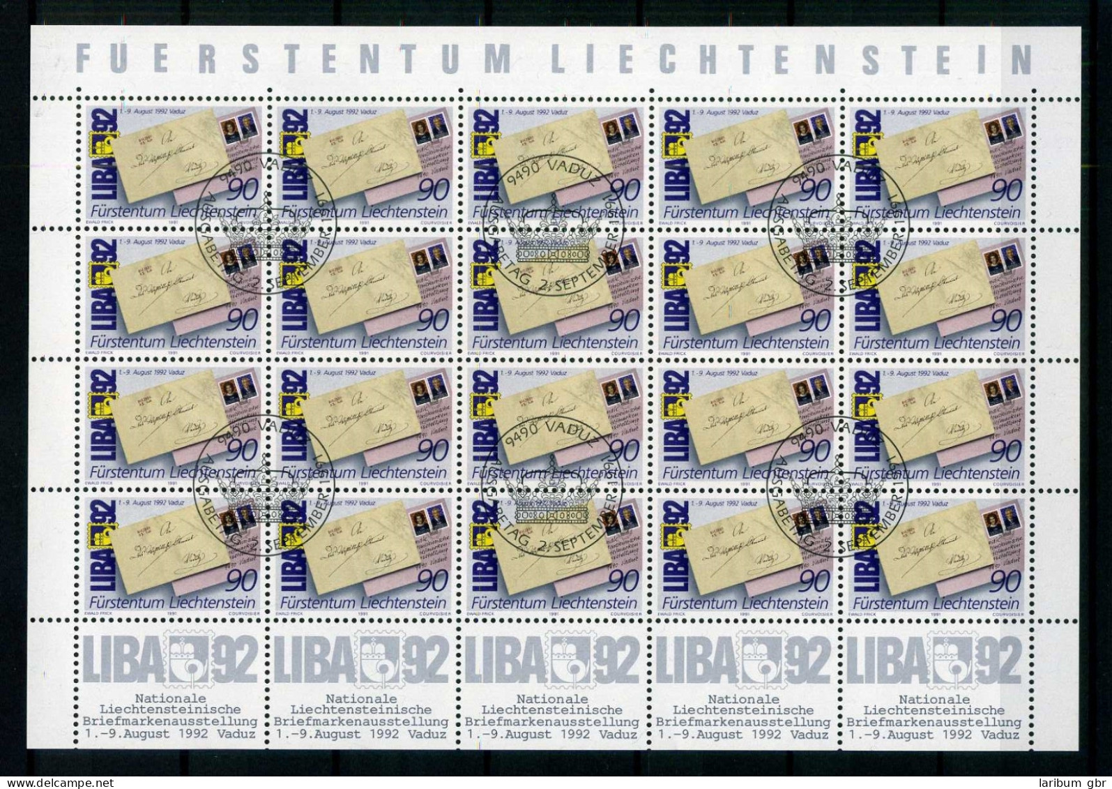 Liechtenstein Kleinbogen 1026 Ersttagssonderstempel #JG442 - Sonstige & Ohne Zuordnung