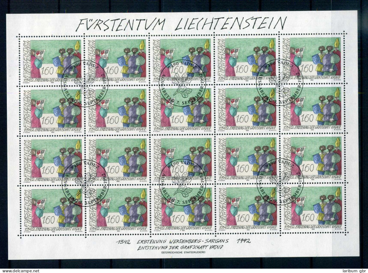 Liechtenstein Kleinbogen 1049 Ersttagssonderstempel #JG450 - Andere & Zonder Classificatie