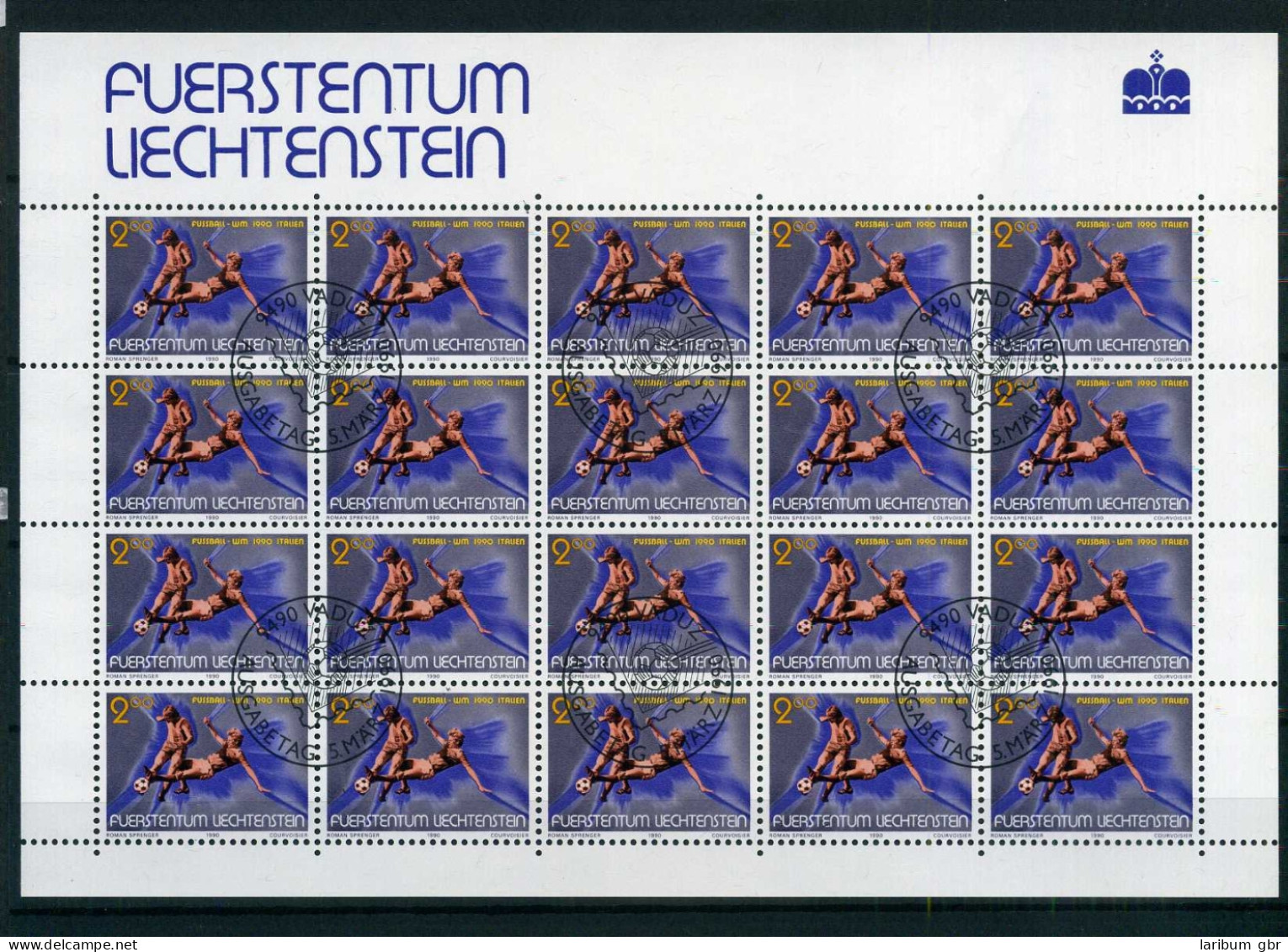 Liechtenstein Kleinbogen 987 Fußball Ersttagssonderstempel #JG430 - Other & Unclassified