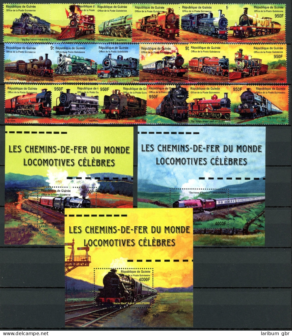 Guinea 3091-3108 + Bl. 648-650 Postfrisch Eisenbahn, Lokomotive #IU747 - Guinée (1958-...)