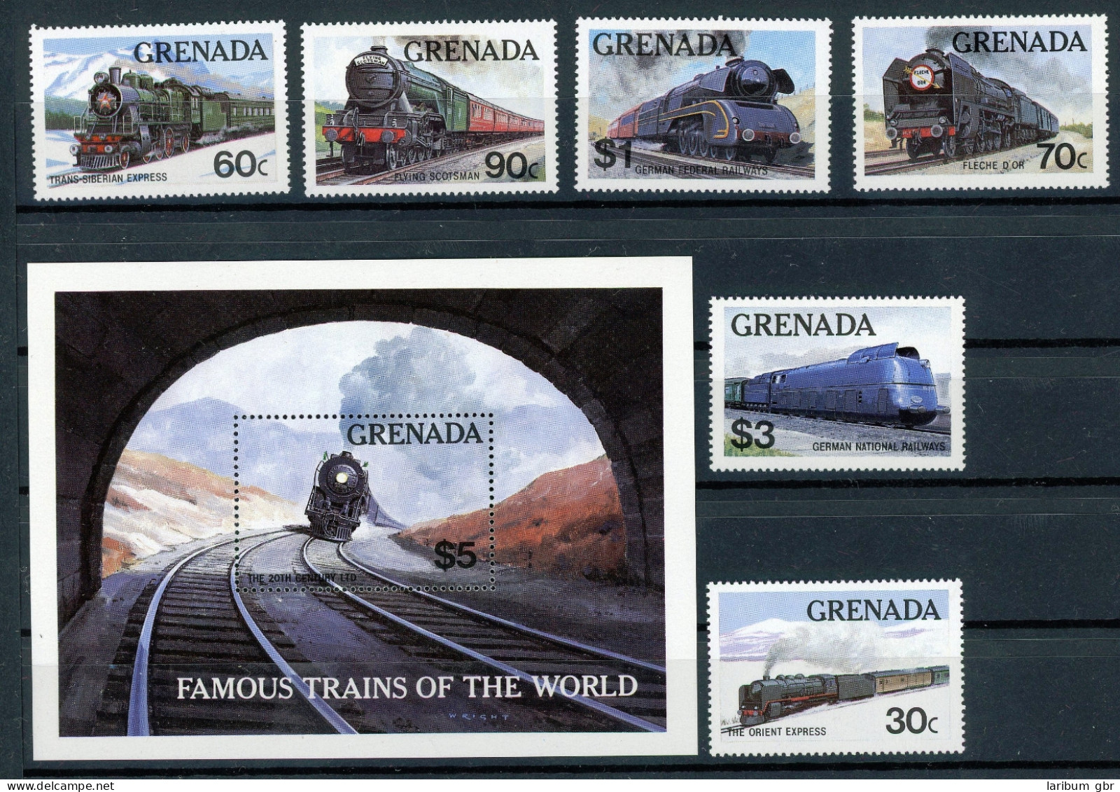 Grenada 1153-1158 + Block 105 Postfrisch Eisenbahn Lokomotive #IU835 - Grenada (1974-...)