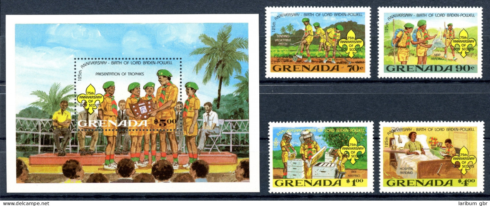 Grenada 1139-1142 + Block 103 Postfrisch Pfadfinder #IM013 - Grenada (1974-...)