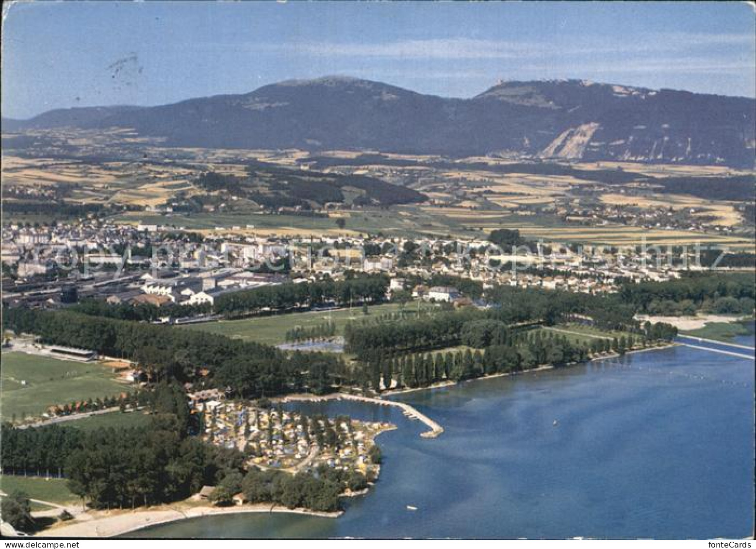 12549726 Yverdon VD Lac De Neuchatel Et Jura Fliegeraufnahme  - Autres & Non Classés