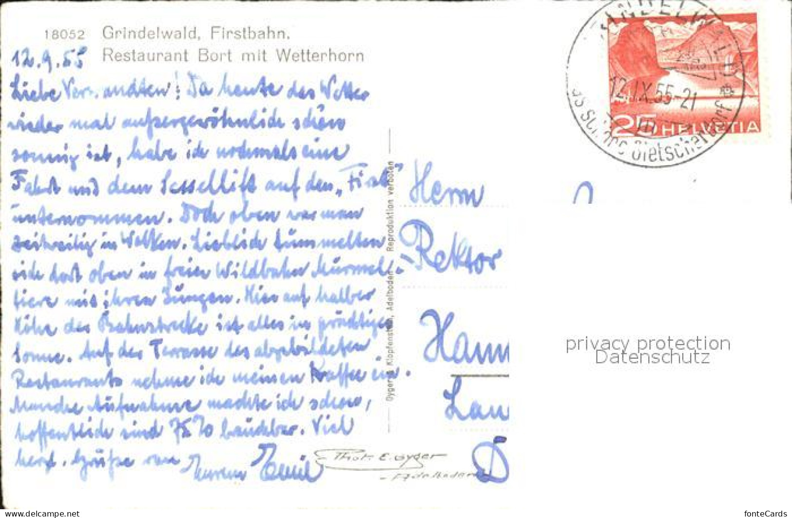 12539576 Grindelwald Firstbahn Restaurant Bort Mit Wetterhorn Grindelwald - Andere & Zonder Classificatie