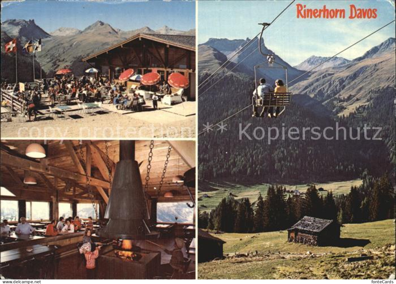 12537636 Davos GR Bergbahnen Rinerhorn Restaurant Jatzmeder Mit Amselfluh Davos  - Autres & Non Classés