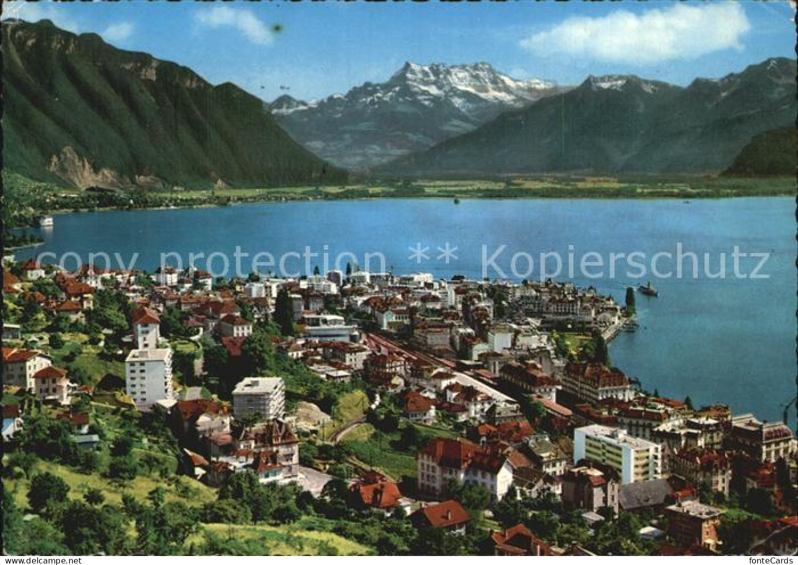 12516396 Clarens Montreux Teilansicht Mit See  Clarens Montreux - Autres & Non Classés