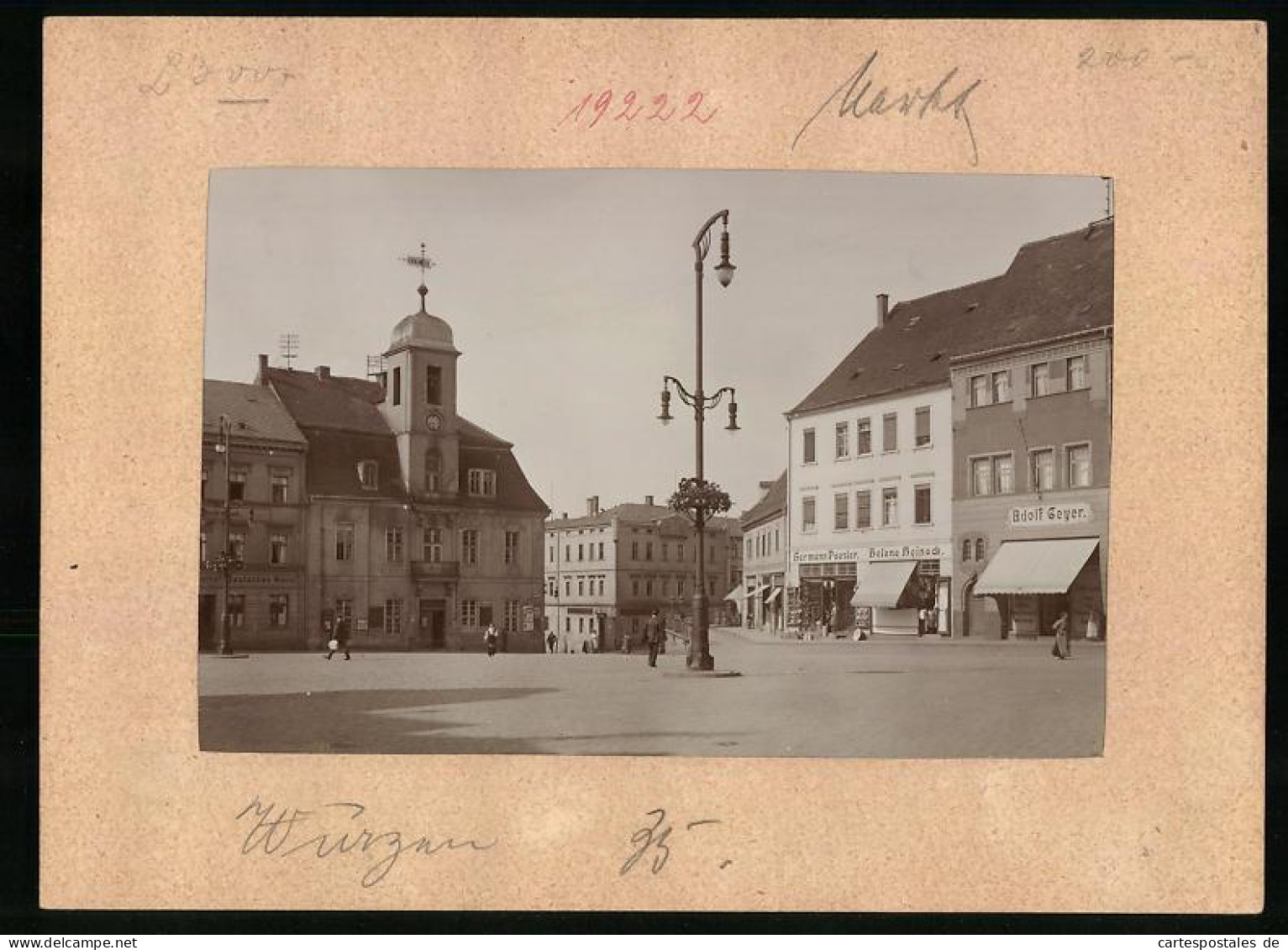 Fotografie Brück & Sohn Meissen, Ansicht Wurzen, Marktplatz Mit Ladengeschäft Adolph Geyer & Helene Heineck  - Lieux