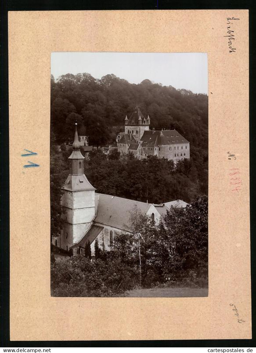 Fotografie Brück & Sohn Meissen, Ansicht Liebstadt I. Sa., Blick Auf Die Kirche Und Das Schloss  - Orte