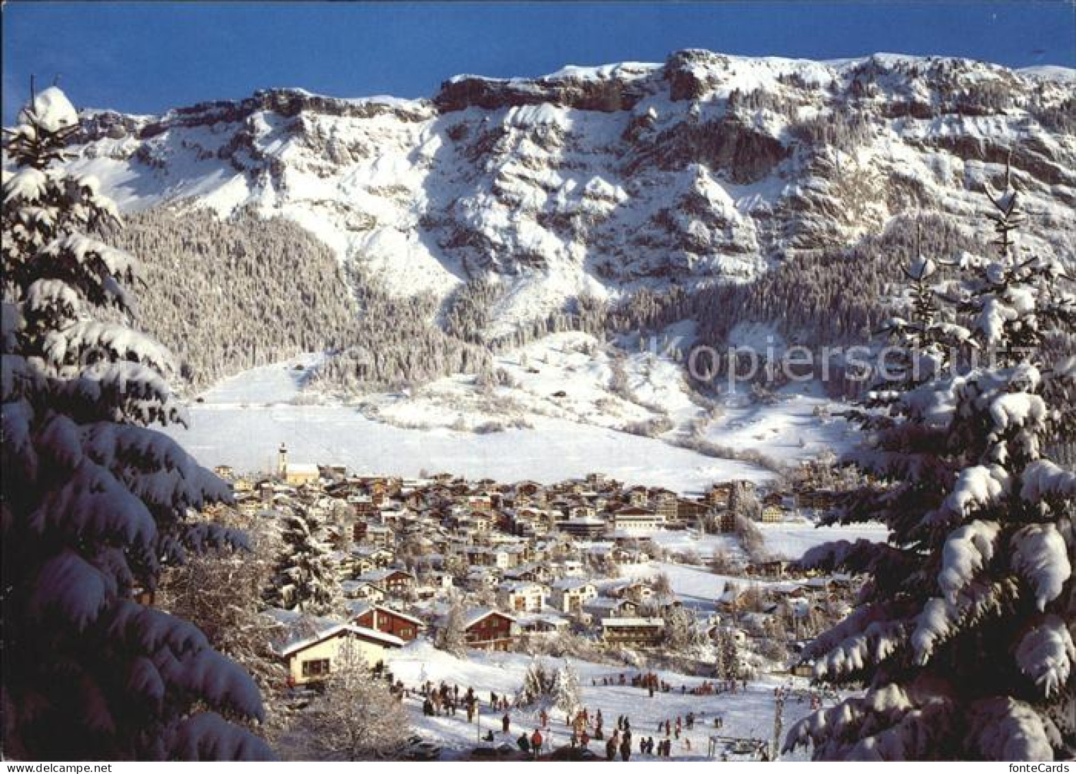 12498986 Flims Dorf Mit Skiwiesen Und Flimserstein Flims Dorf - Sonstige & Ohne Zuordnung