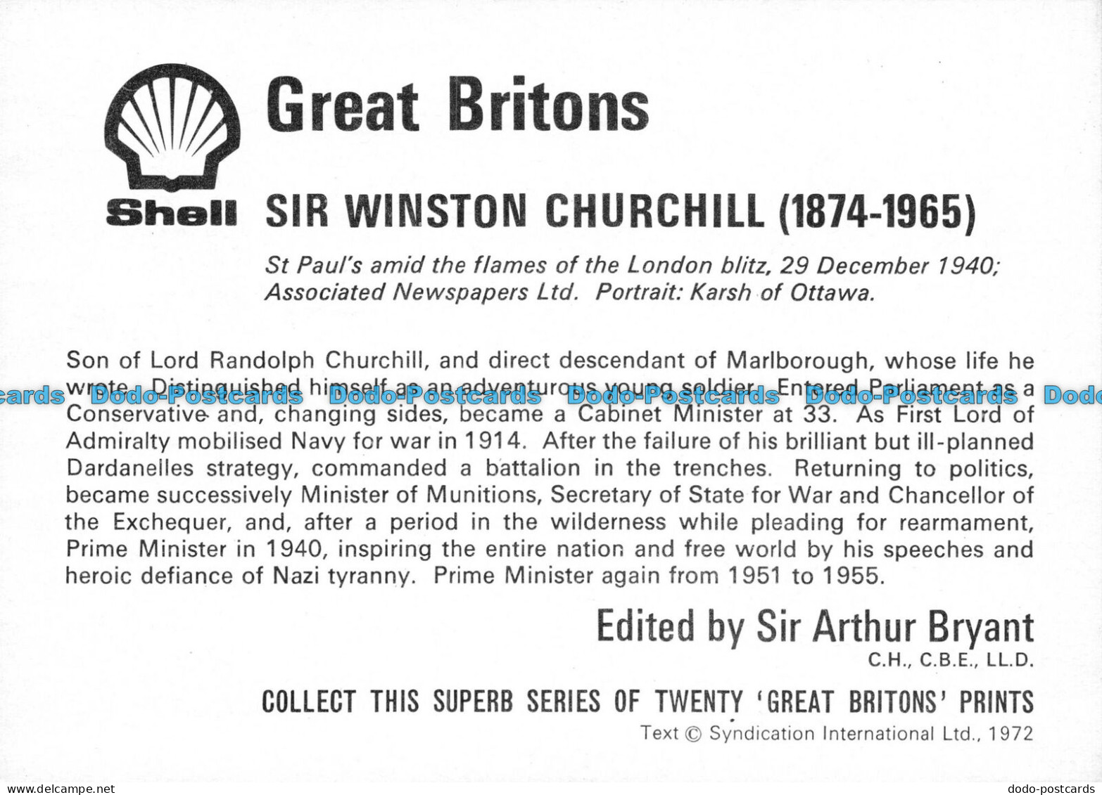 R081791 Great Britons. Shell. Sir Winston Churchill. Sir Arthur Bryant. Collect - Welt