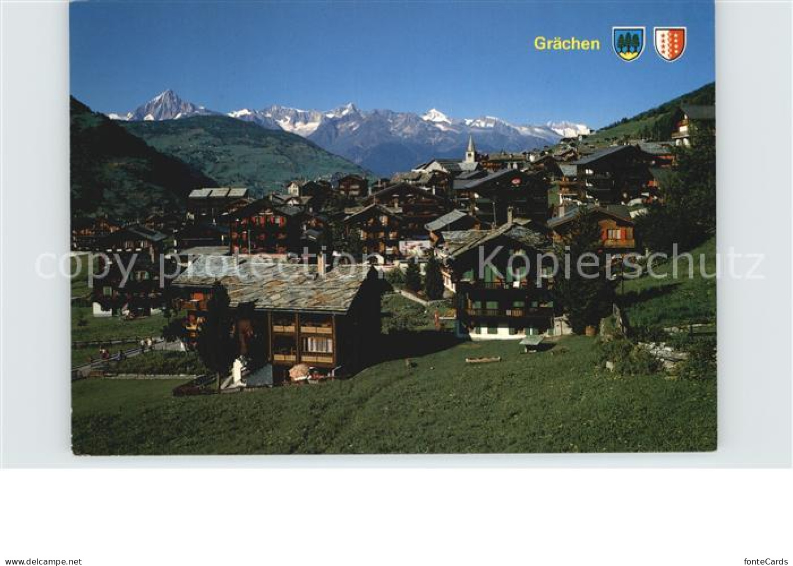 12488016 Graechen VS Bietschhorn Nessthorn Aletschhorn Wannenhorn Graechen - Andere & Zonder Classificatie