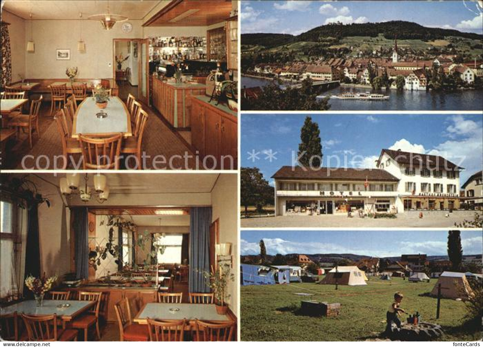 12479906 Stein Rhein Hotel Gasthof Grenzstein Gastraum Rheinpartie Campingplatz  - Sonstige & Ohne Zuordnung