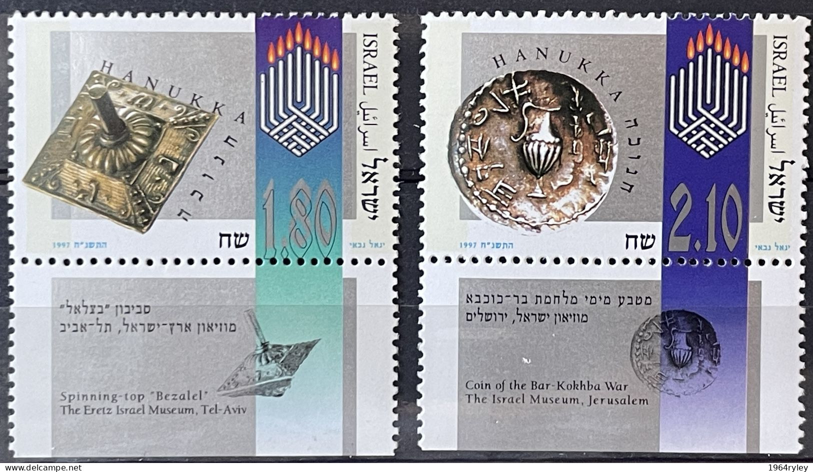 ISRAEL - MNH** - 1997 -  # 1444/1445 - Unused Stamps (with Tabs)