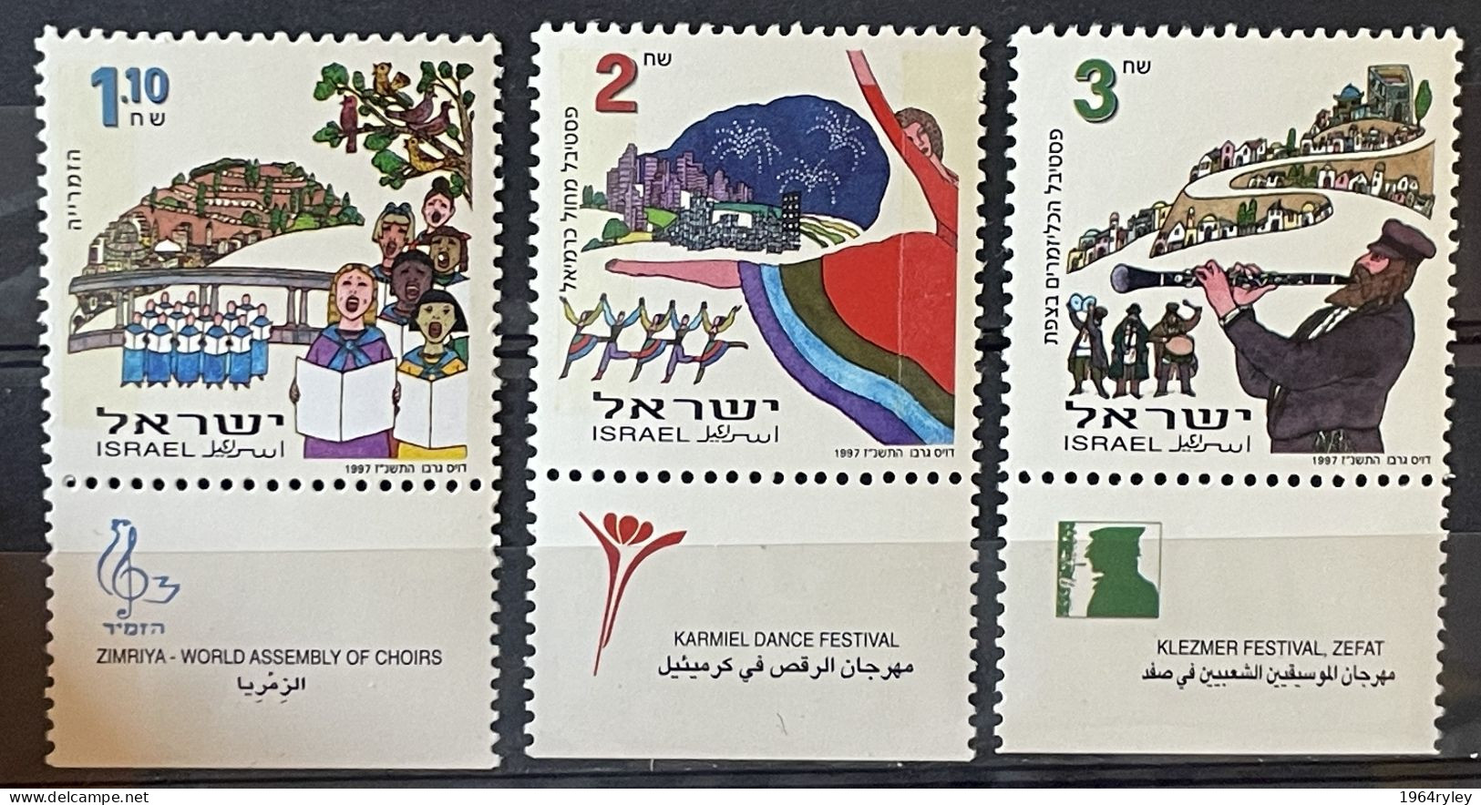 ISRAEL - MNH** - 1997 -  # 1435/1437 - Unused Stamps (with Tabs)