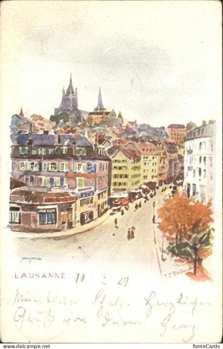 12467906 Lausanne VD Stadtansicht K?nstlerkarte Lausanne VD - Andere & Zonder Classificatie